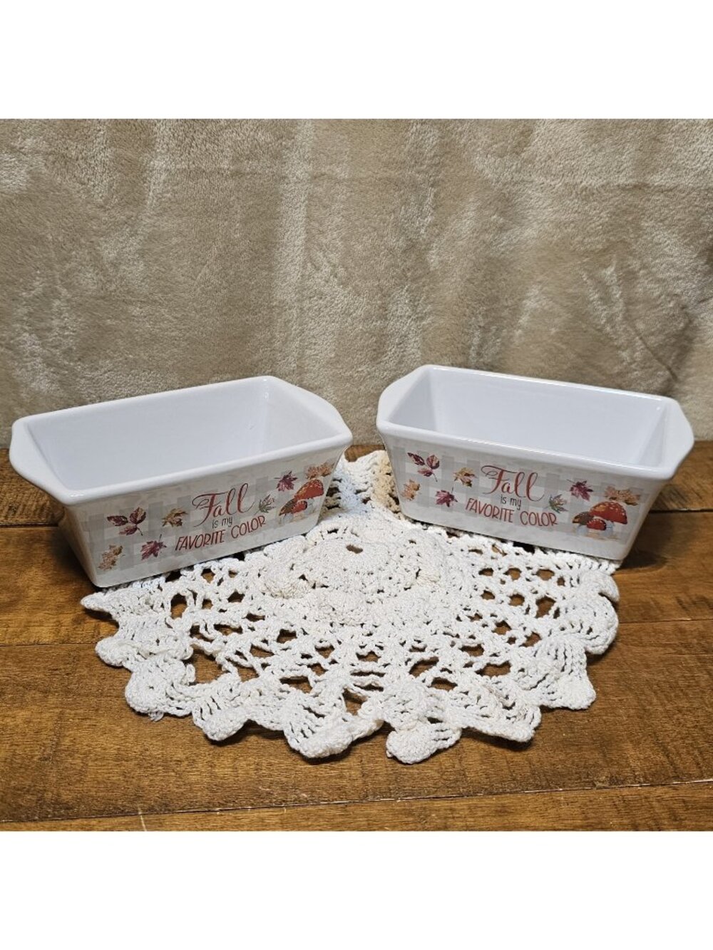2 Royal Norfolk Ceramic Mini Loaf Double Sided “Fall Is My Favorite Color”